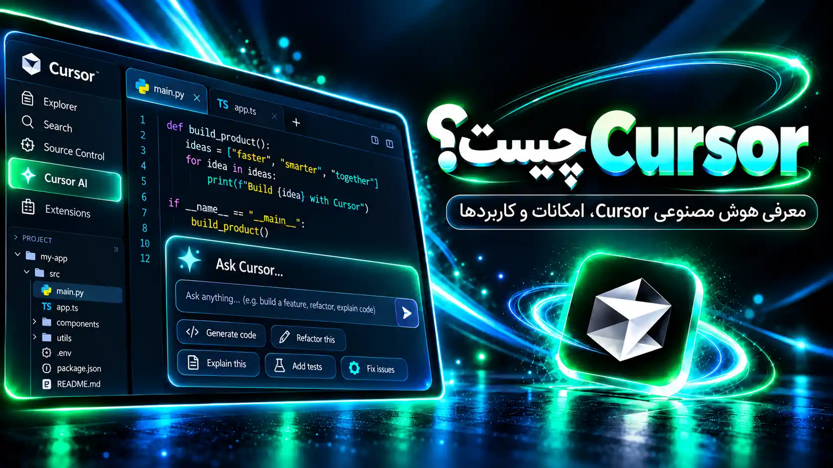 هوش مصنوعی Cursor چیست؟ معرفی محیط کدنویسی کرسر، امکانات و کاربردهای برنامهنویسی با هوش مصنوعی