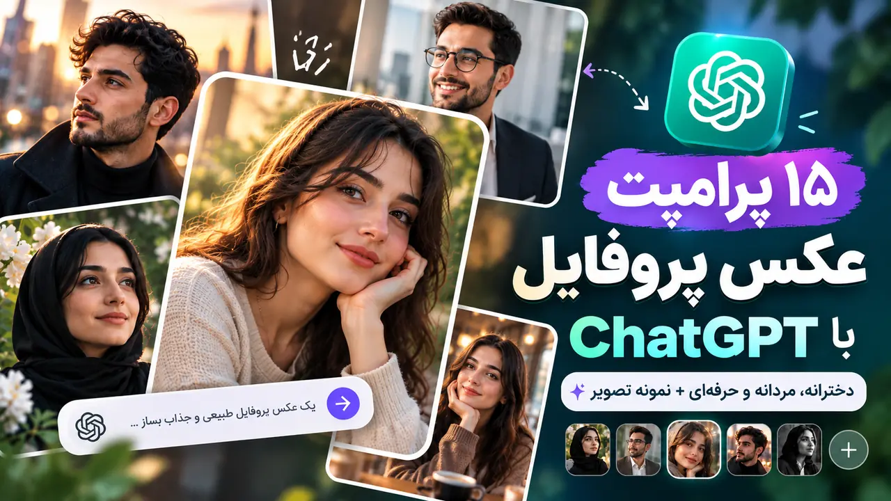 ۱۵ پرامپت عکس پروفایل با ChatGPT همراه با نمونه تصاویر دخترانه، مردانه و حرفهای