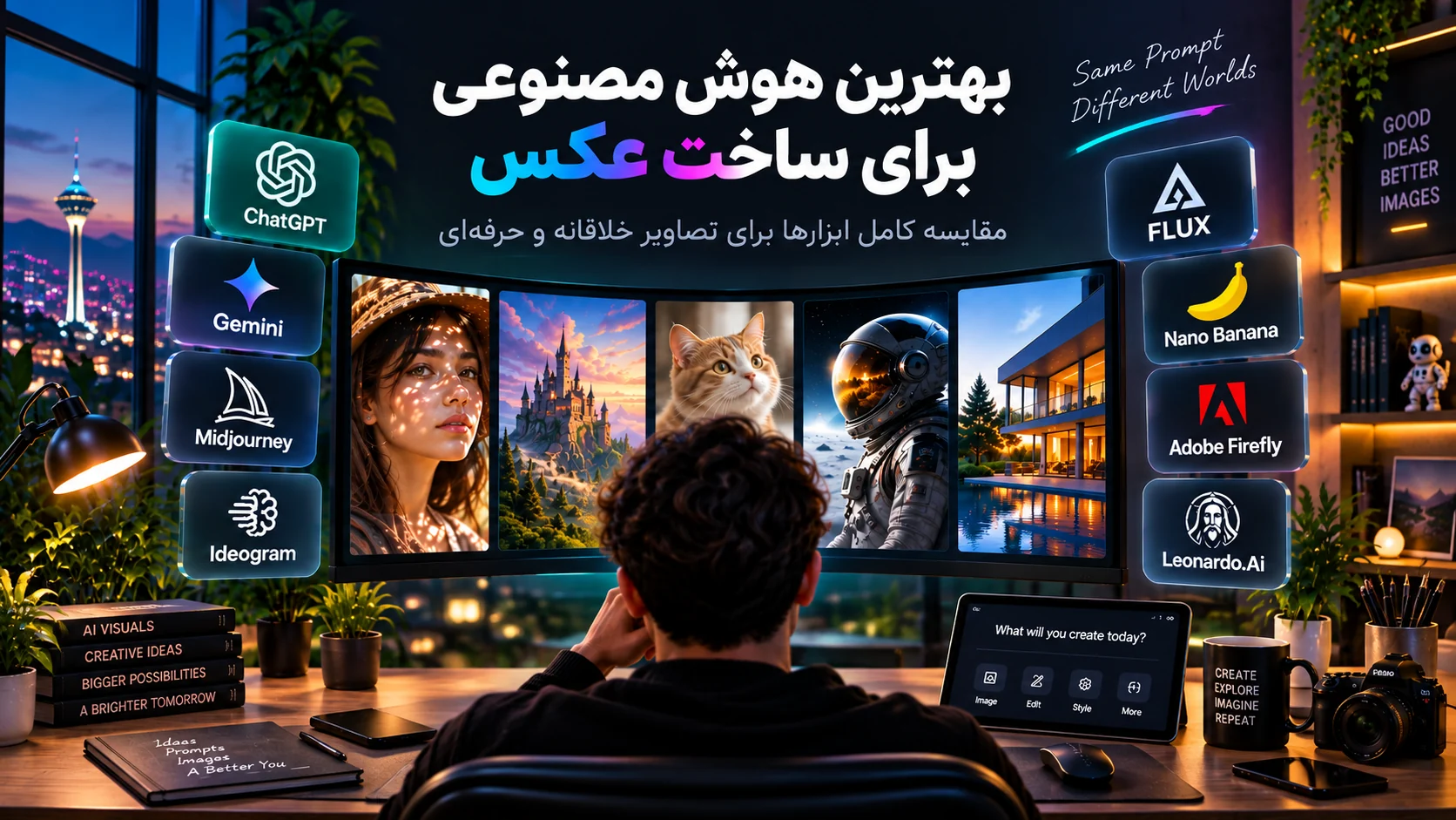 بهترین هوش مصنوعی برای ساخت عکس؛ مقایسه ChatGPT، Gemini، Midjourney، FLUX و ابزارهای تولید تصویر