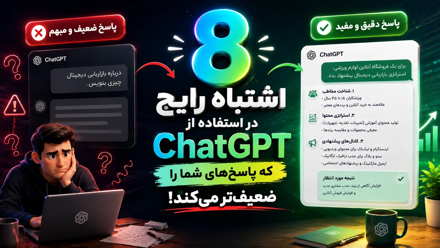 8 اشتباه رایج در استفاده از ChatGPT که پاسخهای شما را ضعیفتر میکند