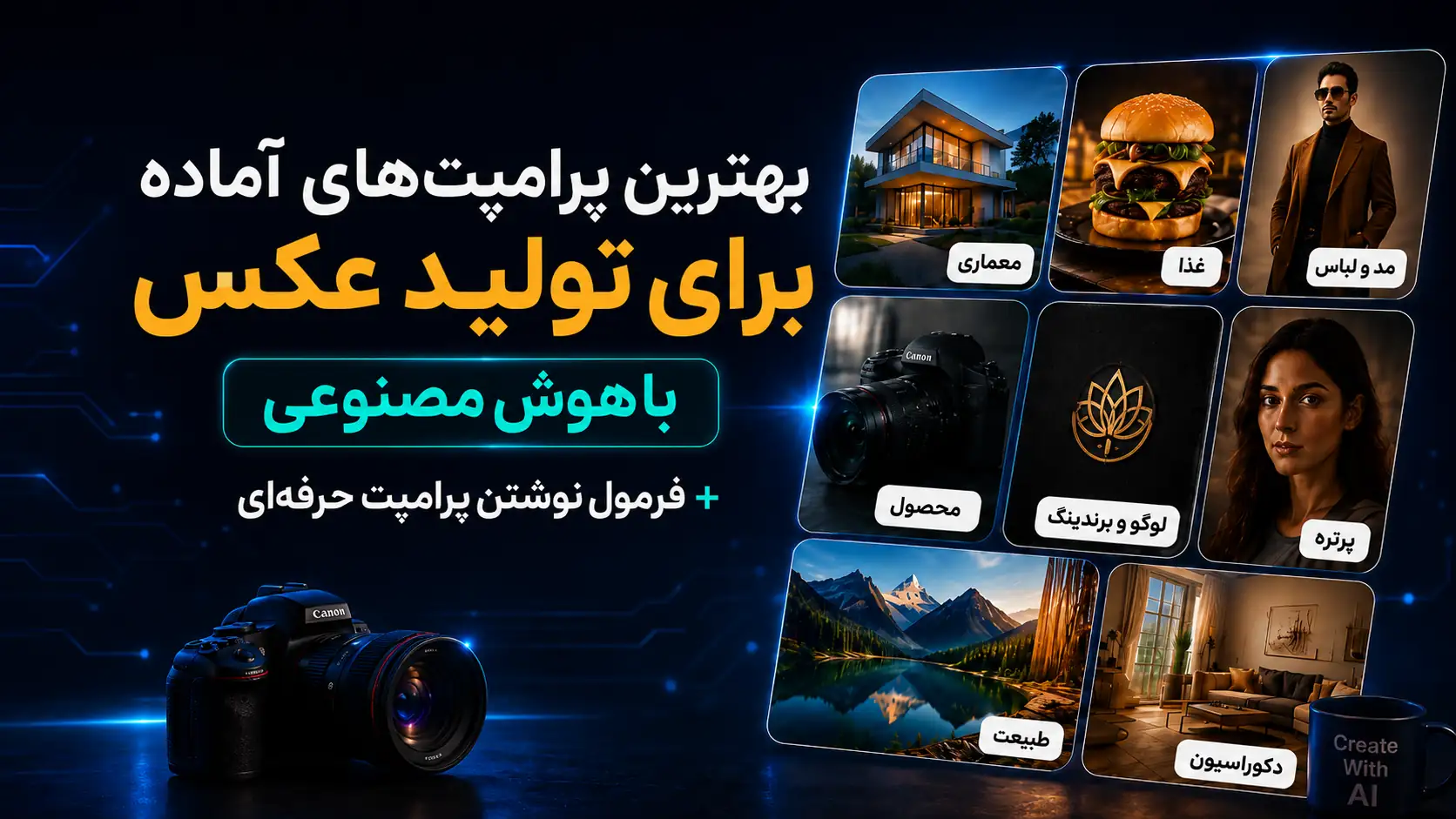 بنر مقاله بهترین پرامپتهای آماده برای تولید عکس با هوش مصنوعی